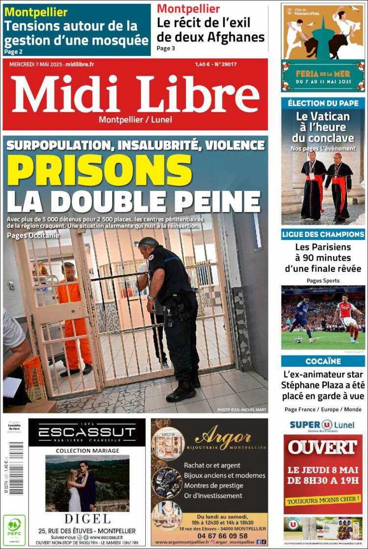 Portada de Midi Libre (Francia)