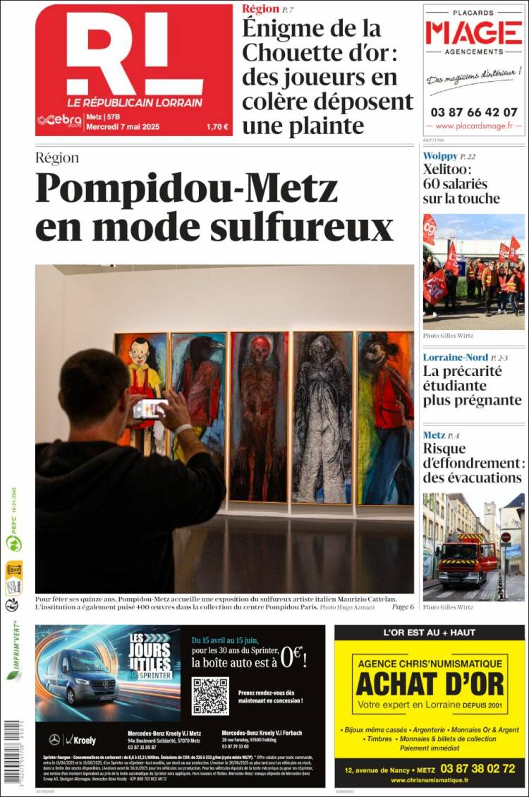 Portada de Le Republicain Lorrain (Francia)