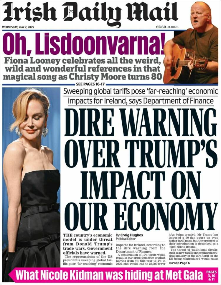 Portada de Irish Daily Mail (Irlanda)