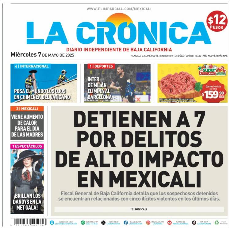 Portada de La Crónica de Baja California (México)