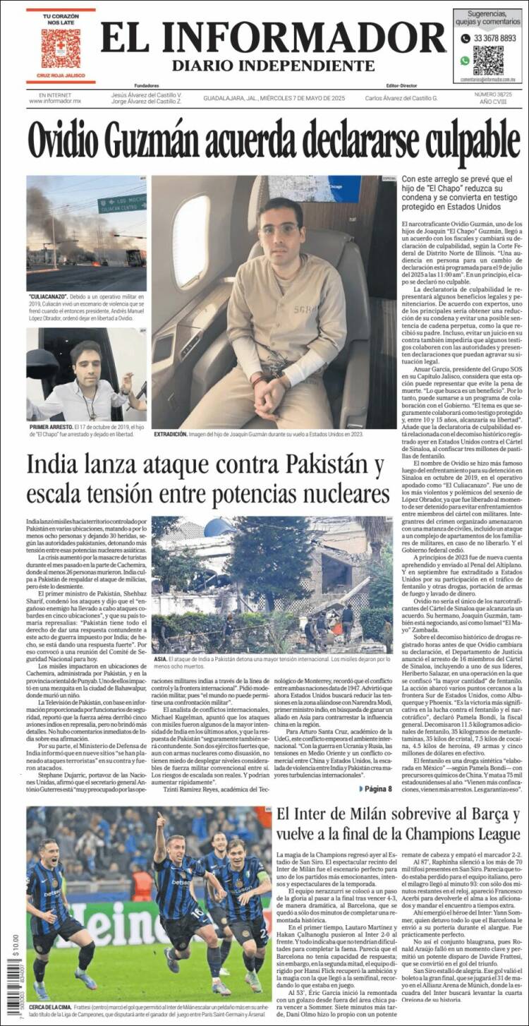 Portada de El Informador (México)