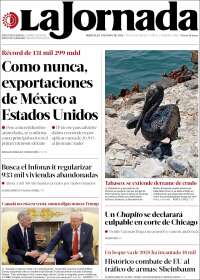 Portada de La Jornada (Mexico)