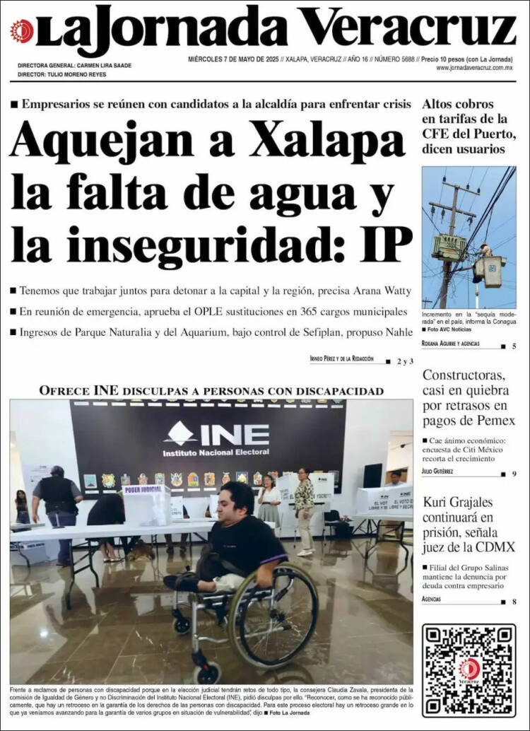 Portada de La Jornada Veracruz (Mexico)