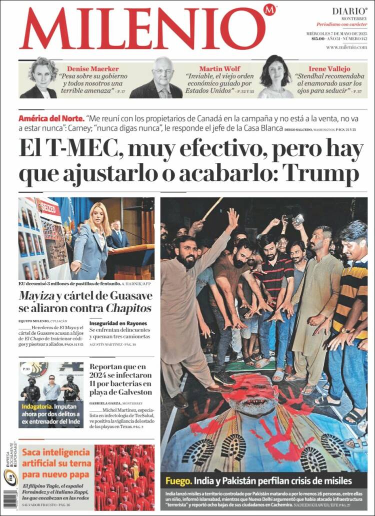 Portada de Milenio de Monterrey (México)
