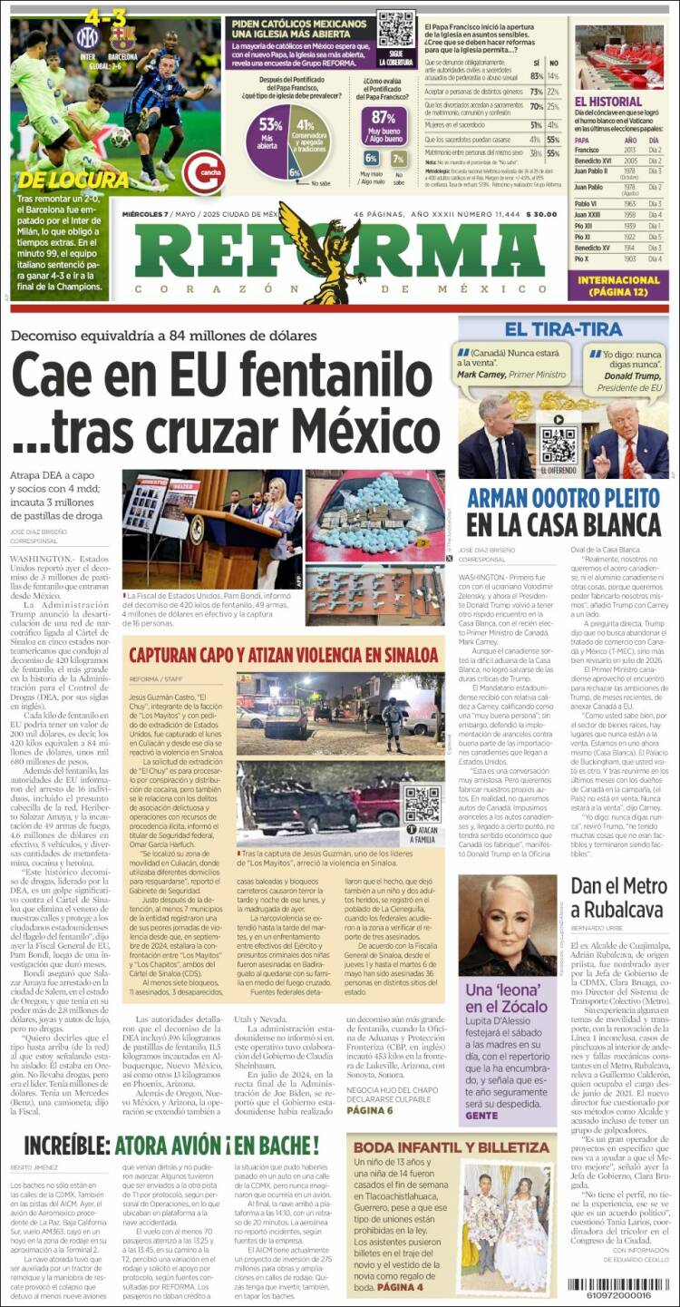 Portada de Reforma (México)