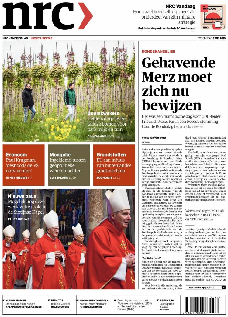 Portada de NRC Handelsblad (Pa&iacute;ses Bajos)