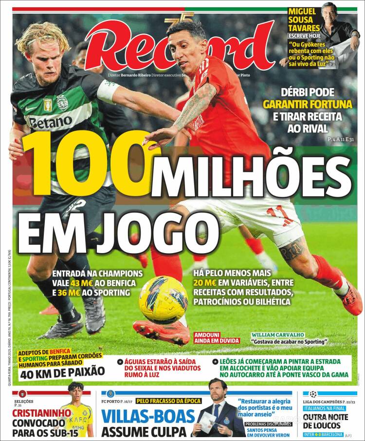 Portada de Record (Portugal)