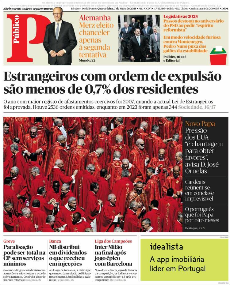 Portada de Público (Portugal)
