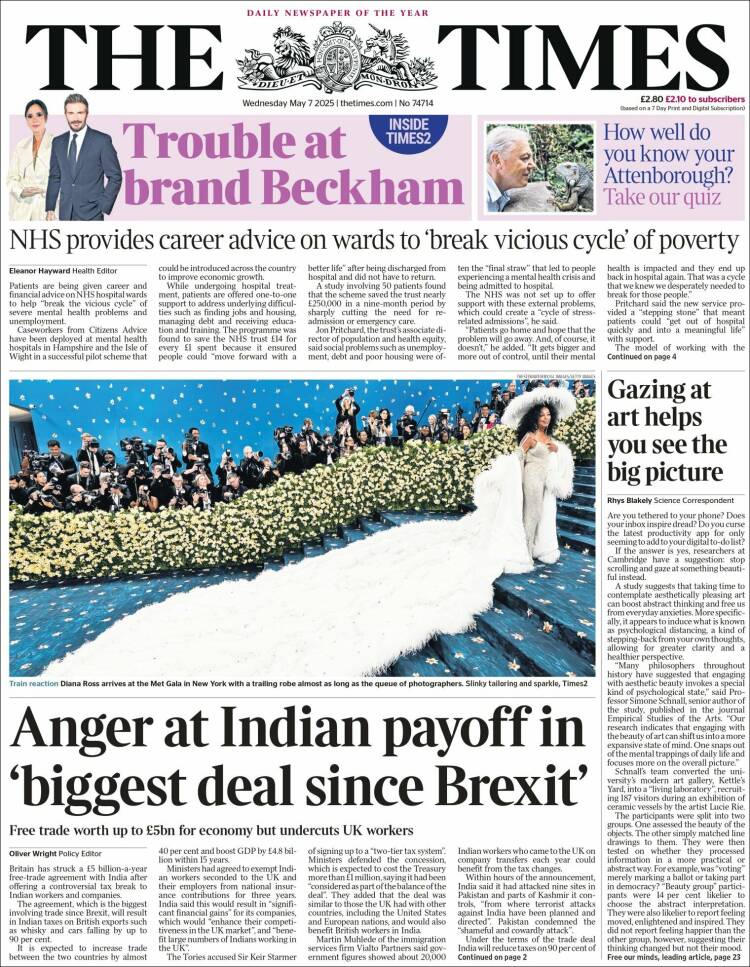 Portada de The Times (United Kingdom)