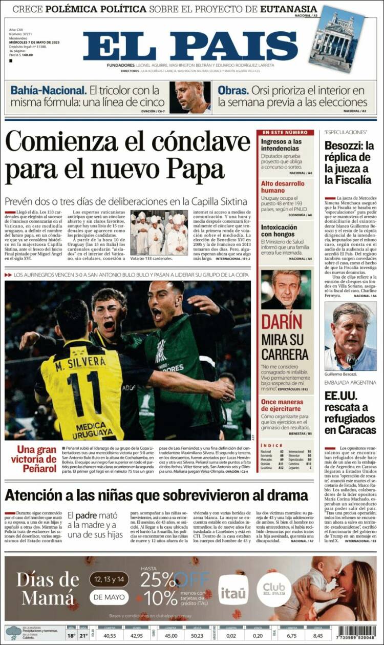 Portada de El País (Uruguay)