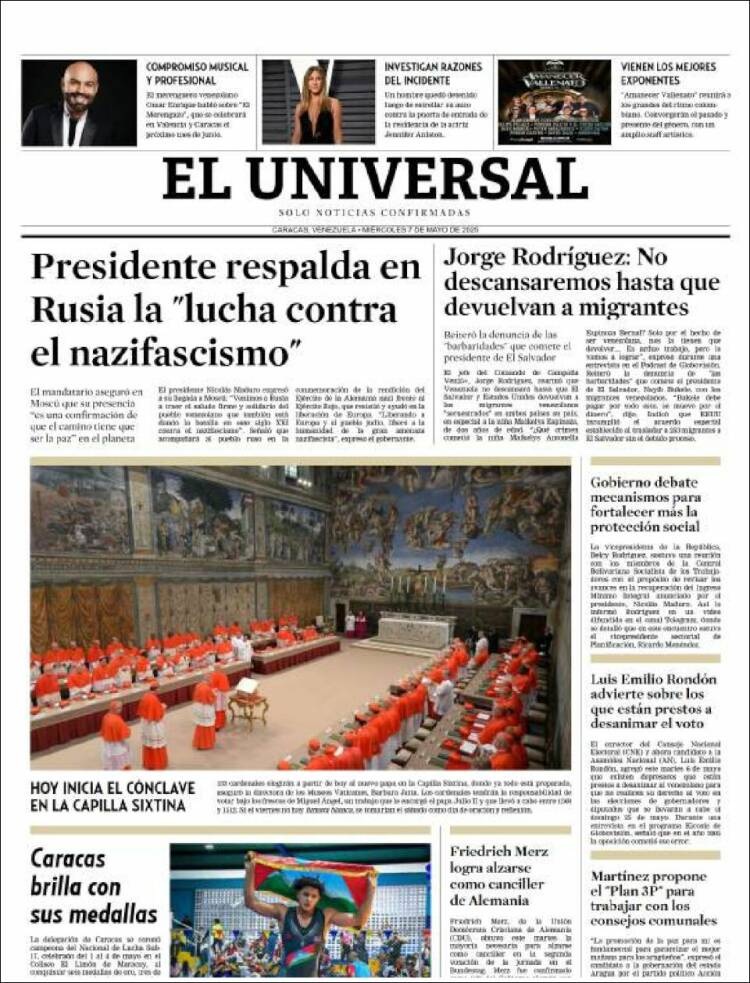 Portada de Universal (Venezuela)