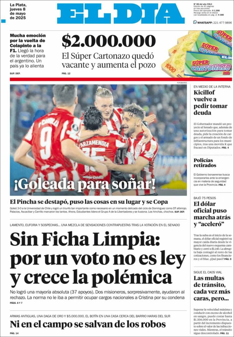 Portada de El Día de la Plata (Argentina)