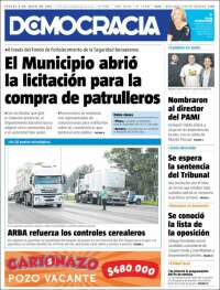 Portada de Diario Democracia (Argentina)