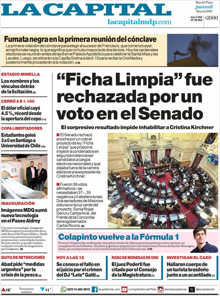 Portada de Diario La Capital - Mar del Plata (Argentina)