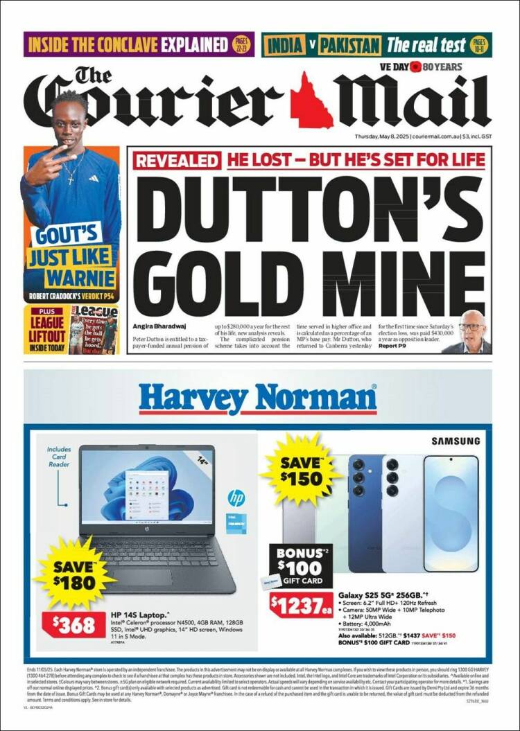Portada de The Courier-Mail (Australie)