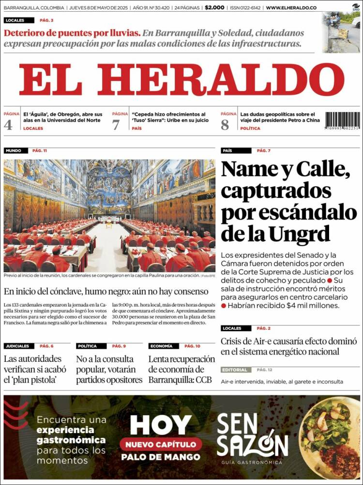 Portada de El Heraldo (Colombia)