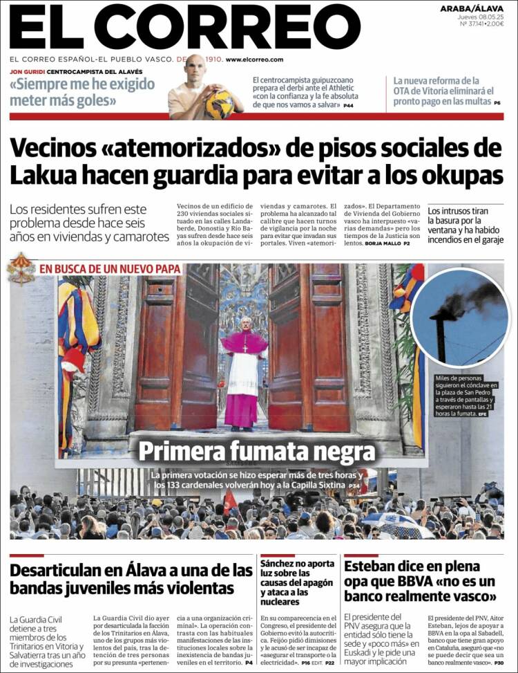 Portada de El Correo - Álava (España)