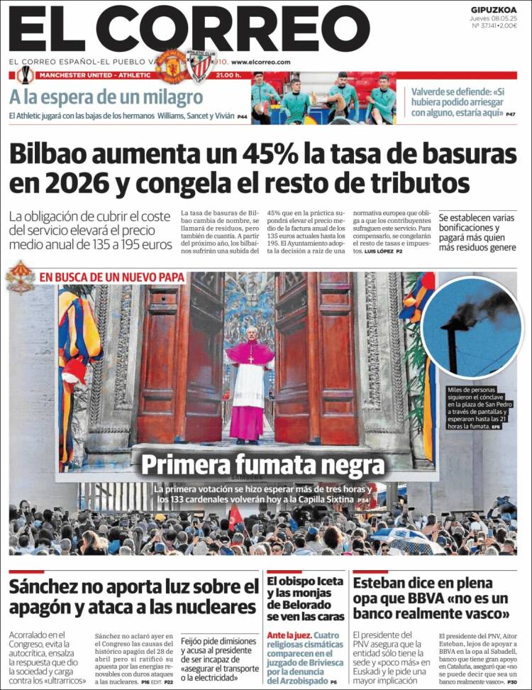 Portada de El Correo - Guipuzcoa (Spain)
