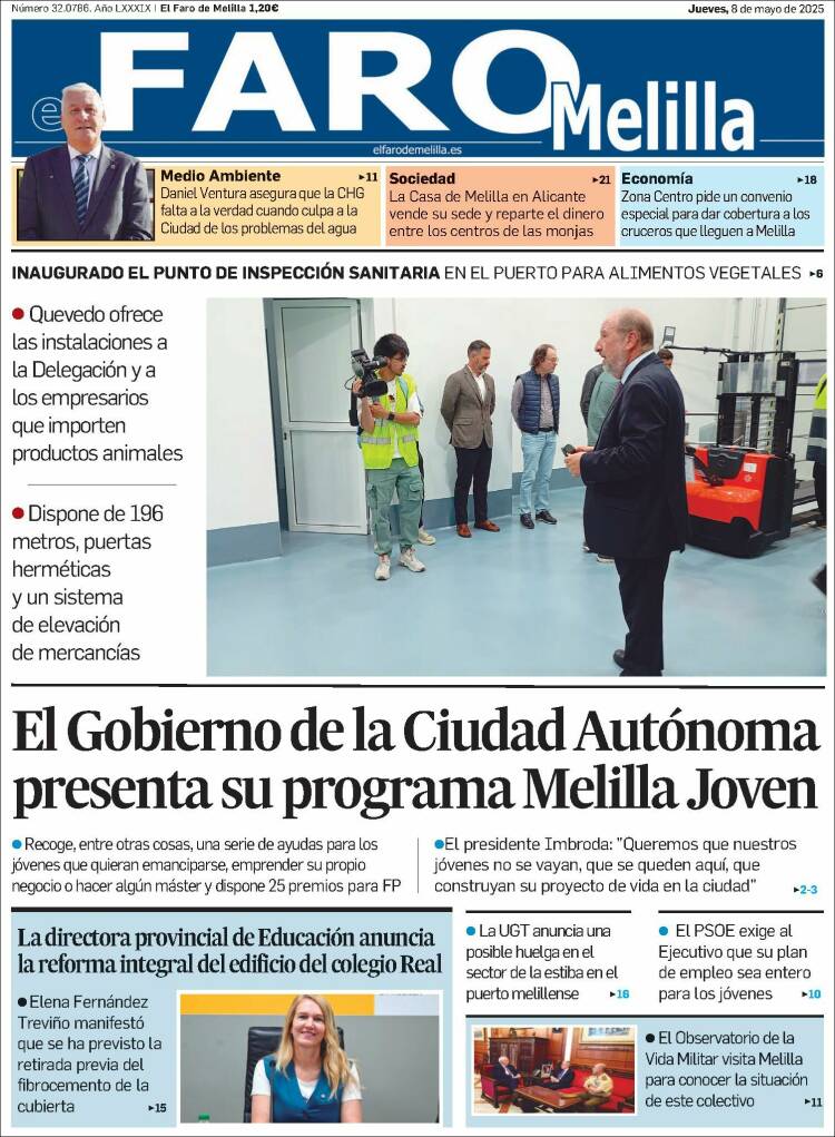 Portada de El Faro de Melilla (España)