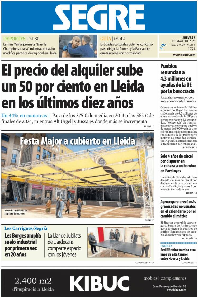 Portada de Segre  (España)
