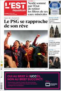 Portada de L'Est Republicain (Francia)