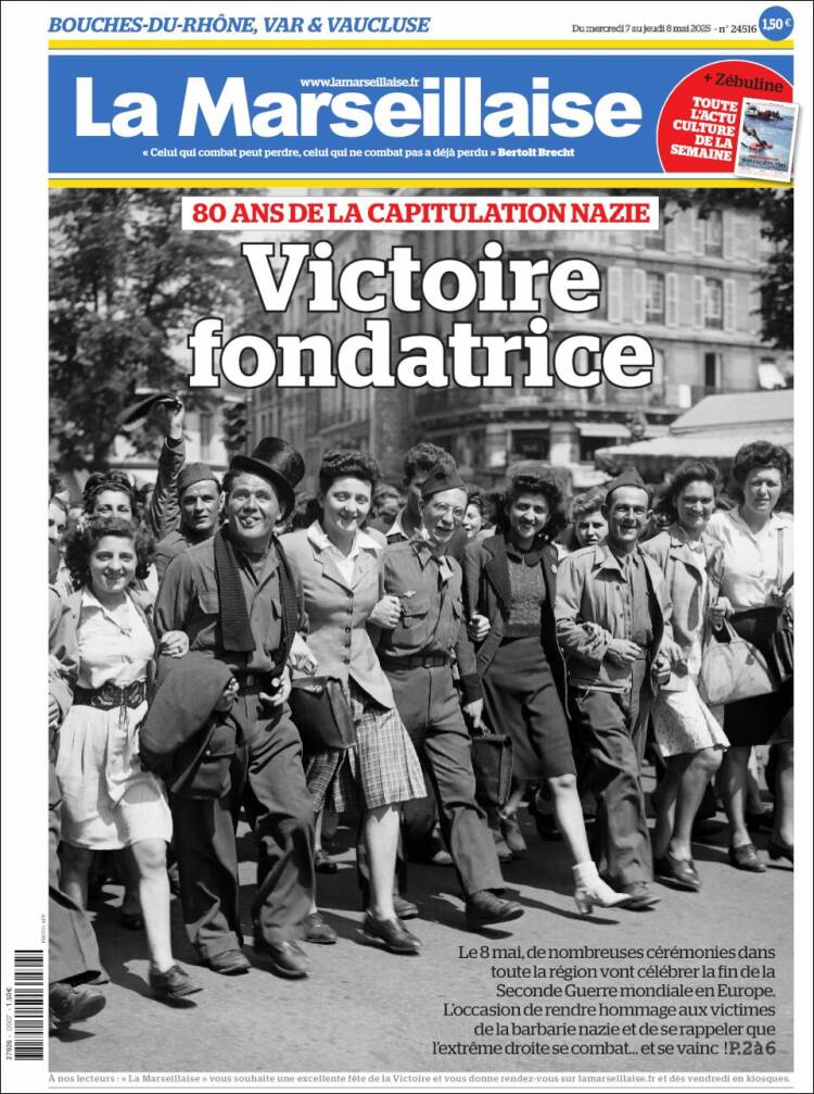 Portada de La Marseillaise (Francia)