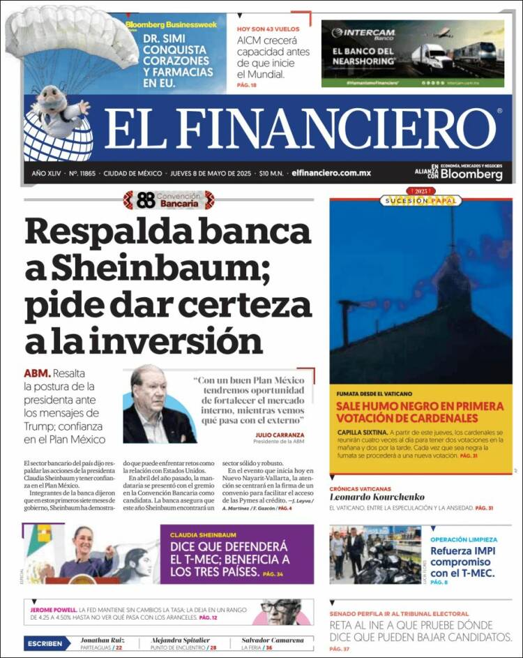 Portada de El Financiero (Mexico)