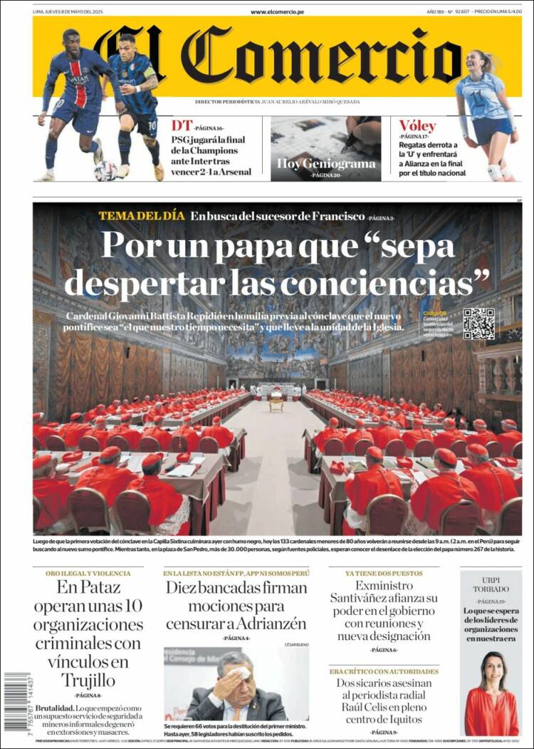 Portada de El Comercio (Perú)
