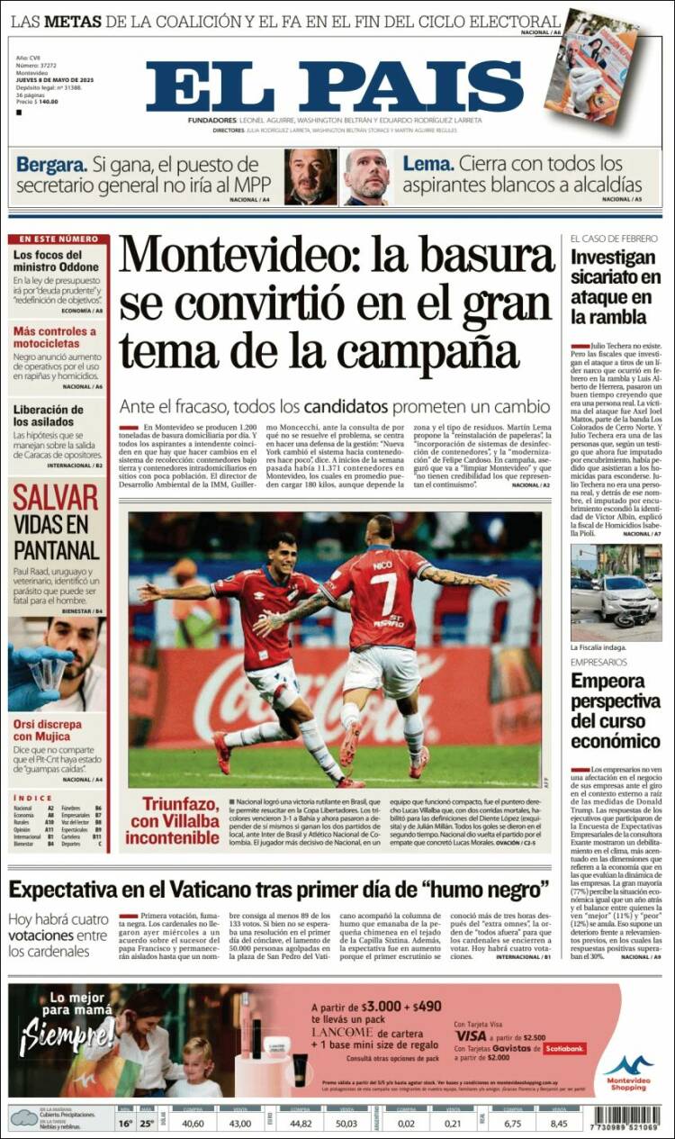 Portada de El País (Uruguay)