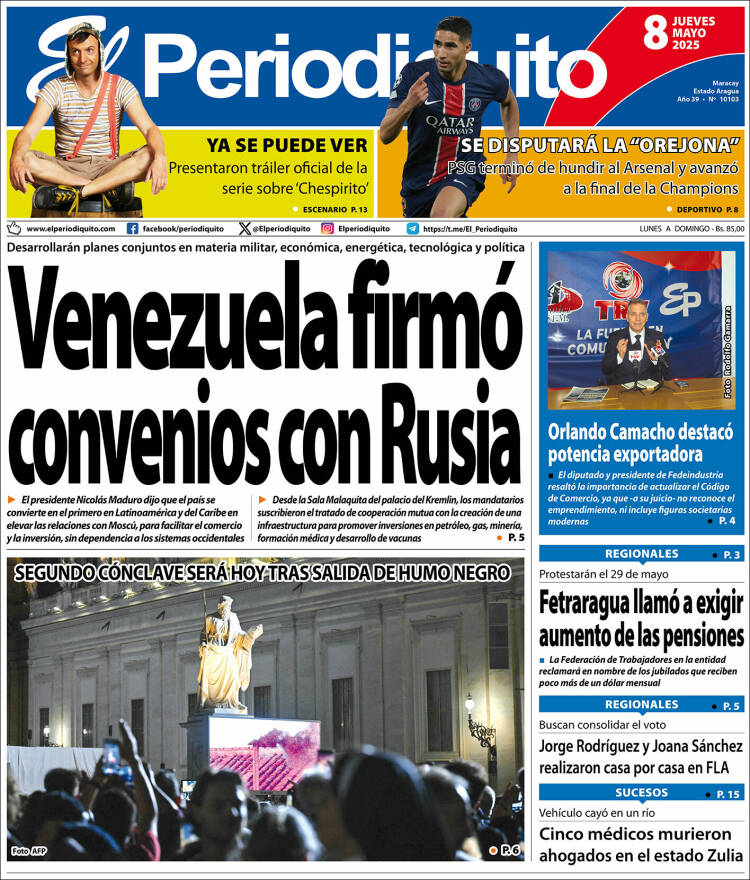 Portada de Periodiquito de Aragua (Venezuela)