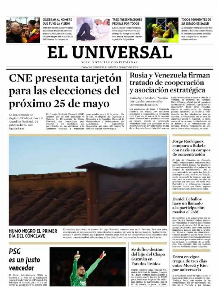 Portada de Universal (Venezuela)