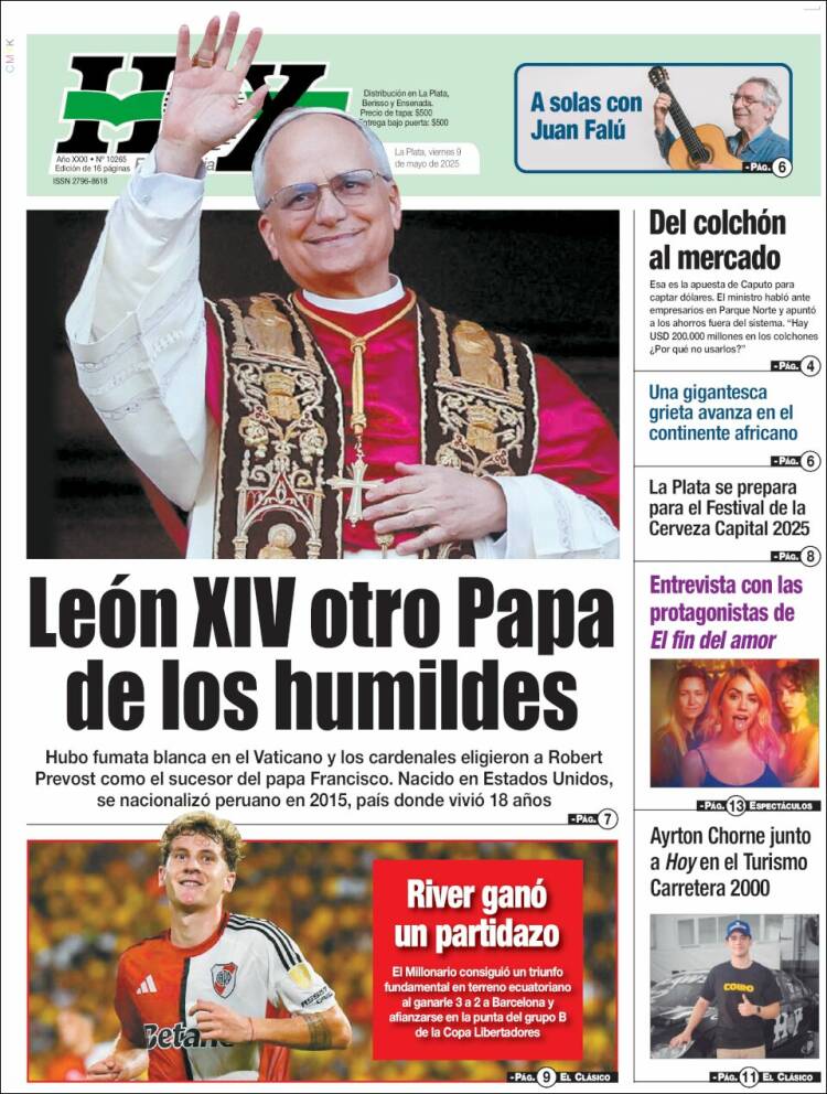 Portada de Diario Hoy (Argentina)