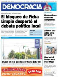 Portada de Diario Democracia (Argentina)