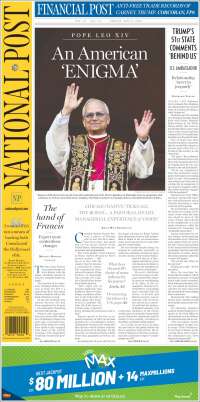 Portada de The National Post (Canada)
