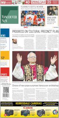 Portada de The Vancouver Sun (Canada)