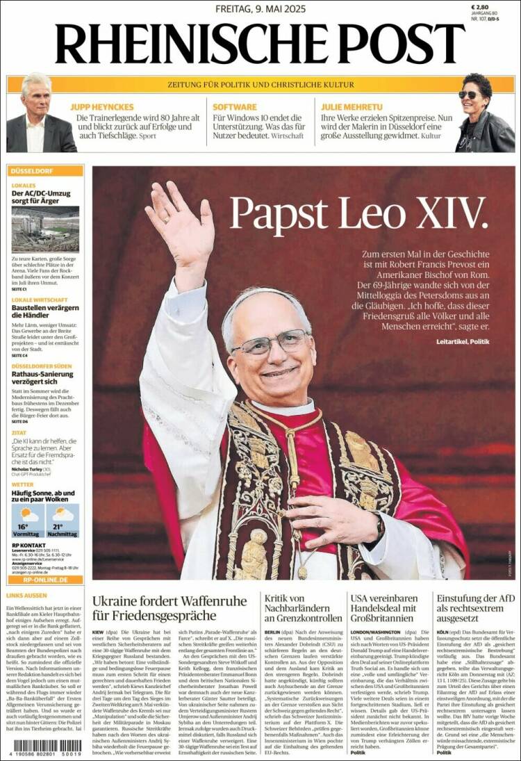 Portada de Rheinische Post (Alemania)