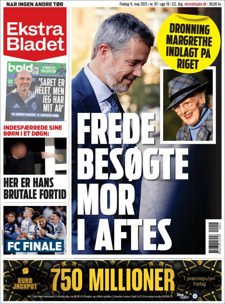 Portada de Ekstra Bladet (Dinamarca)
