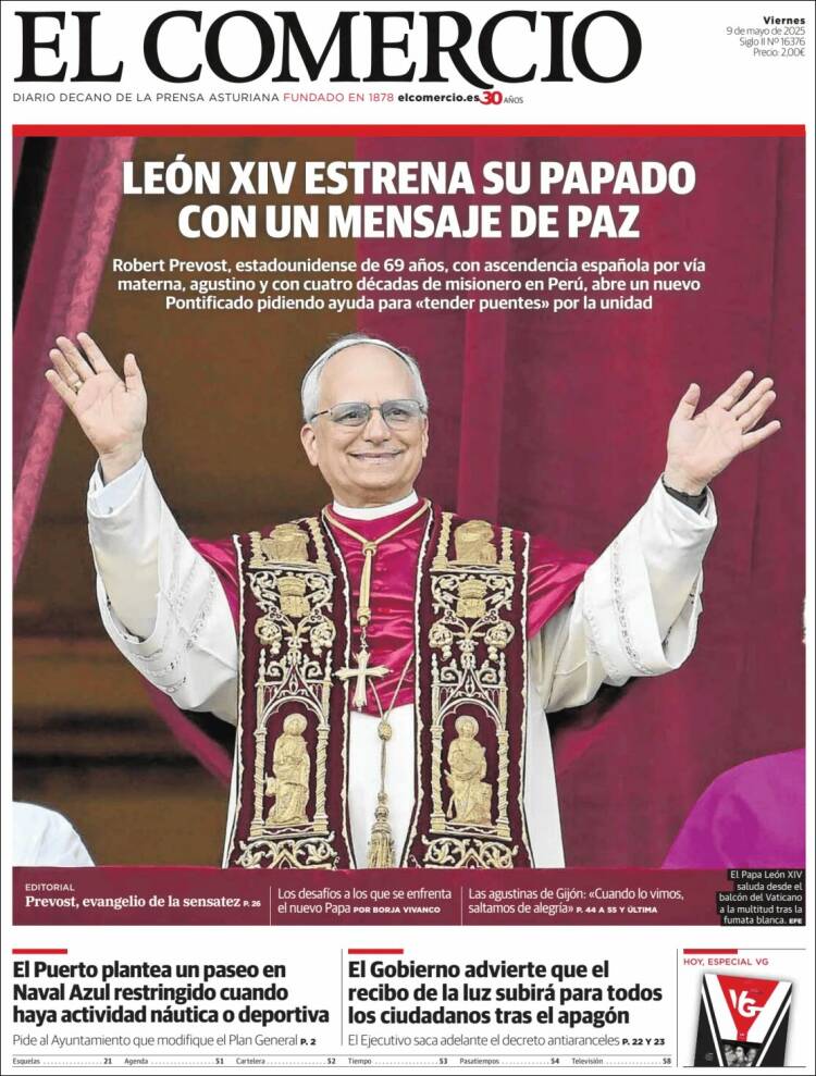 Portada de El Comercio - Gijón (España)