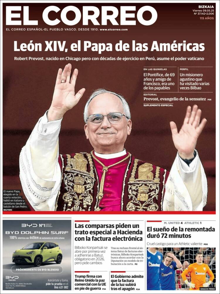 Portada de El Correo (España)