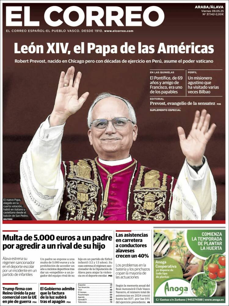 Portada de El Correo - Álava (España)
