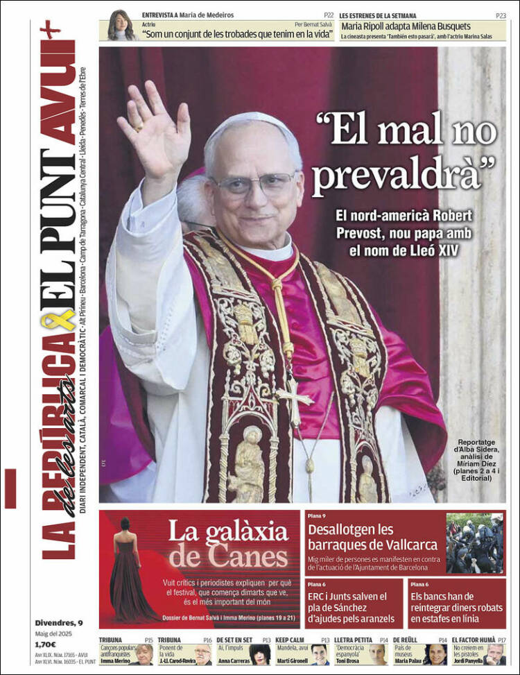 Portada de El Punt Avui (España)