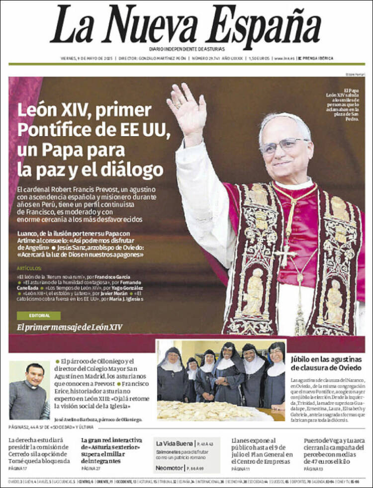 Portada de La Nueva España (España)