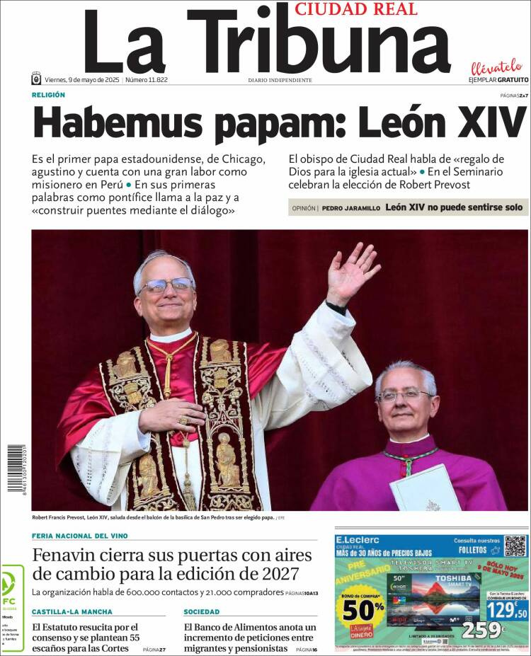 Portada de La Tribuna de Ciudad Real (España)