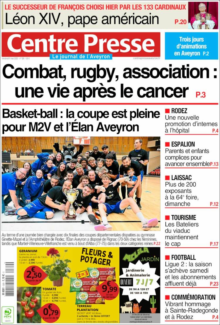 Portada de Centre Presse (France)