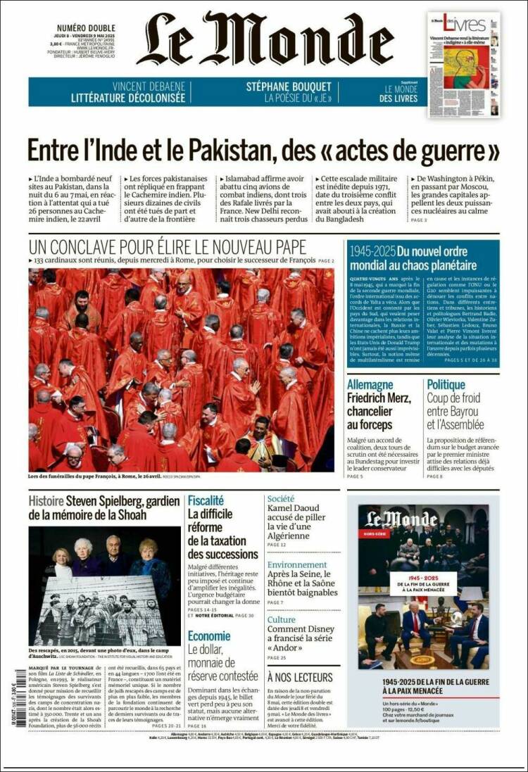 Portada de Le Monde (Francia)