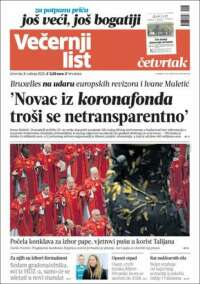 Portada de Večernji (Croatie)
