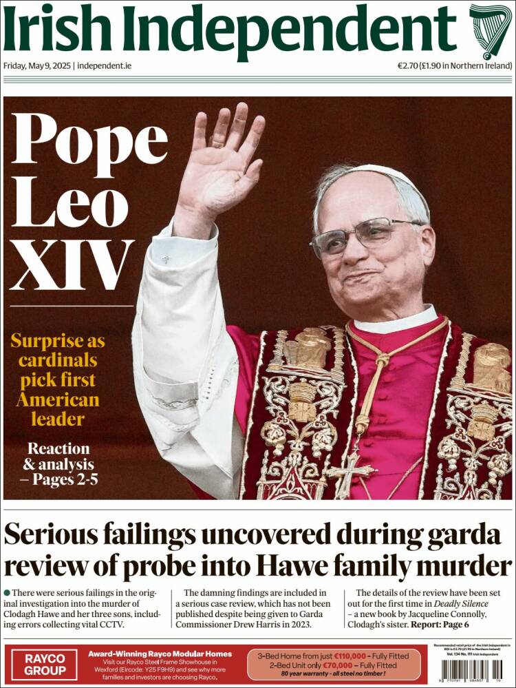 Portada de Irish Independent (Irlanda)