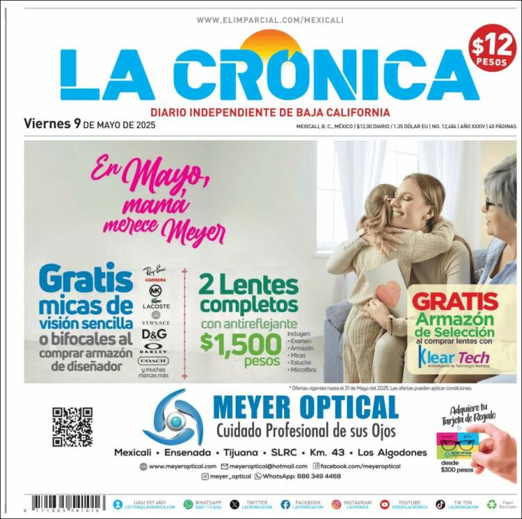 Portada de La Crónica de Baja California (México)
