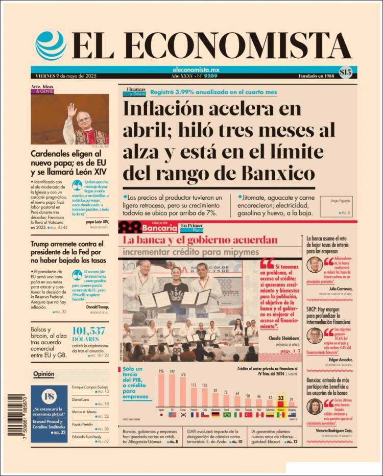 Portada de El Economista (México)
