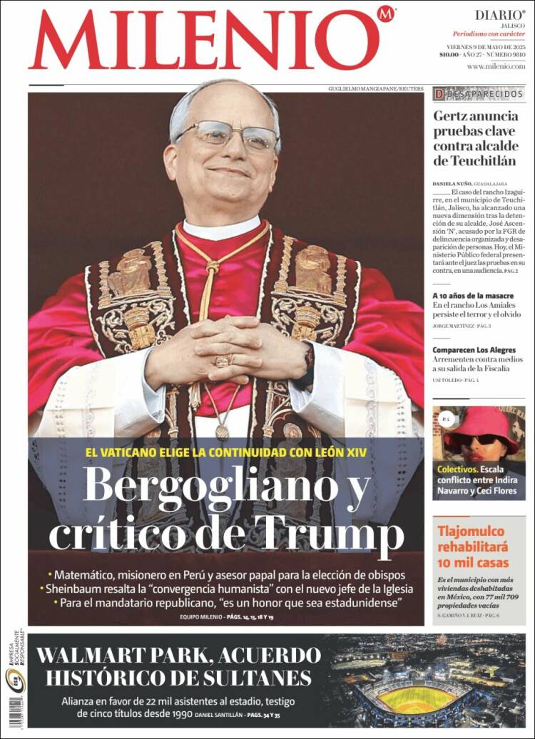 Portada de Milenio - Jalisco (México)